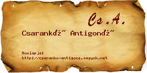 Csarankó Antigoné névjegykártya